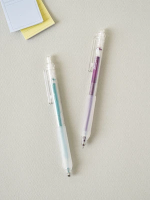 무소음 노크 젤 펜 0.5 mm 2개입 혼합