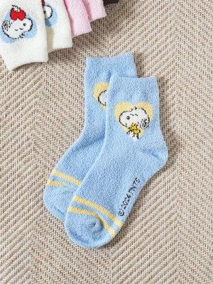 키키야삭스 피너츠 하트 수면 양말