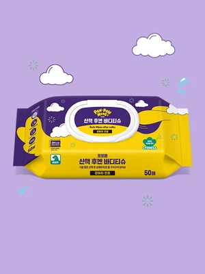 [펫] 포포몽 산책 후엔 바디 티슈 50매입 (깨끗한나라)