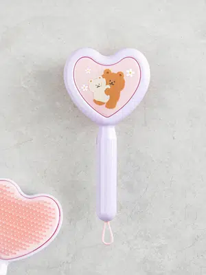캐릭터 하트 모양 헤어 브러시