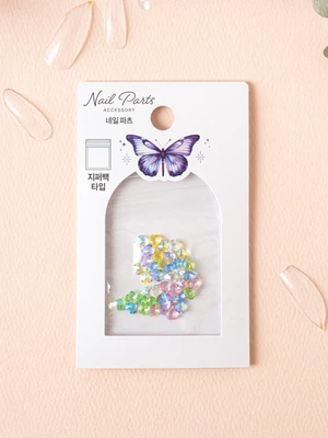레인보우 하트 네일 파츠
