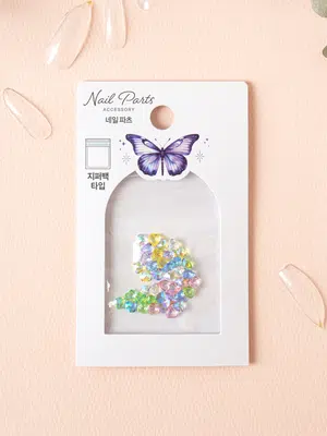 레인보우 하트 네일 파츠