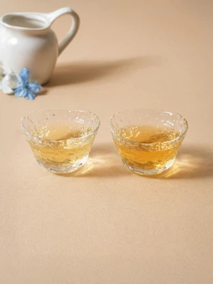 햄머링 패턴 유리 술잔 50 ml 2개입
