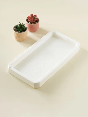 직사각 화분 받침 35 X 19 cm 화이트