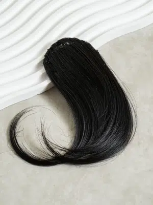 시스루뱅 테일 앞머리 가발 블랙