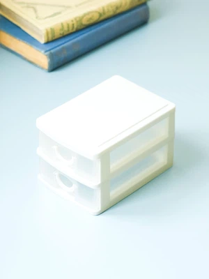 미니 2단 서랍장 13 X 9 X 8 cm 화이트