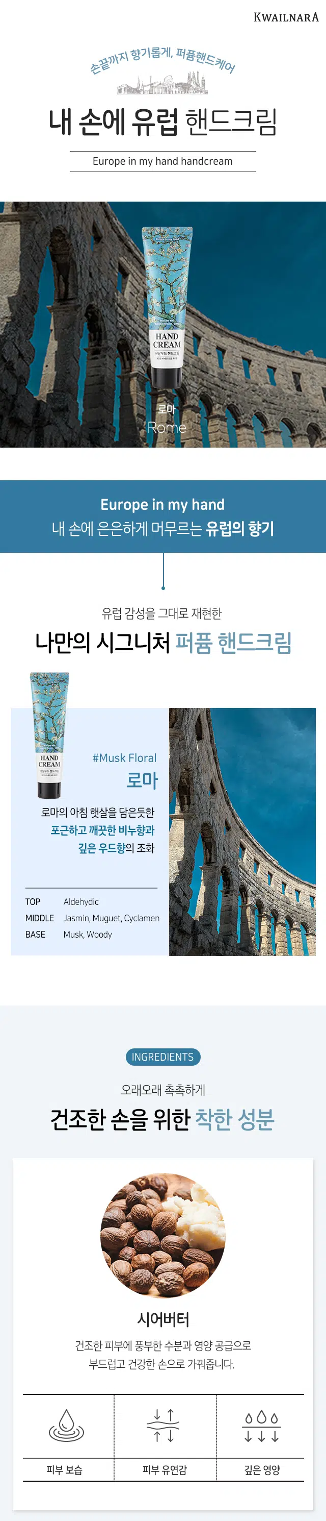 Daiso My Hand Europe Rome Hand Cream 60g