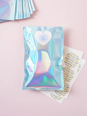 홀로그램 접착식 투명 봉투 10 X 15 cm 12매입 블루