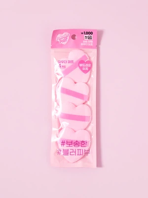 러블리 하트 양면 파우더 퍼프 4개입