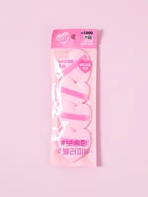 러블리 하트 양면 파우더 퍼프 4개입