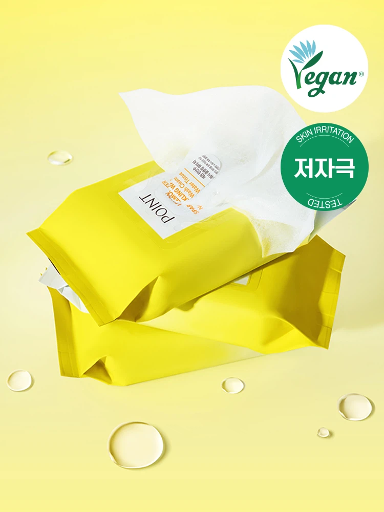 포인트 레몬탄산수 노워시 클렌징 워터 티슈 30매
