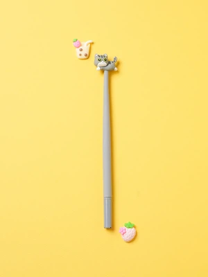 고양이 실리콘 젤펜 0.5 mm 검정