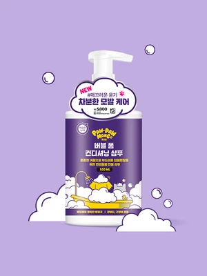 [펫] 포포몽 버블 폼 컨디셔닝 샴푸 500 ml (깨끗한나라)