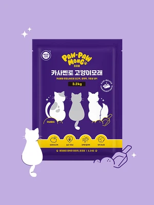 [펫] 포포몽 카사벤토 고양이 모래 3.2 kg (깨끗한나라) (100g당 156원)