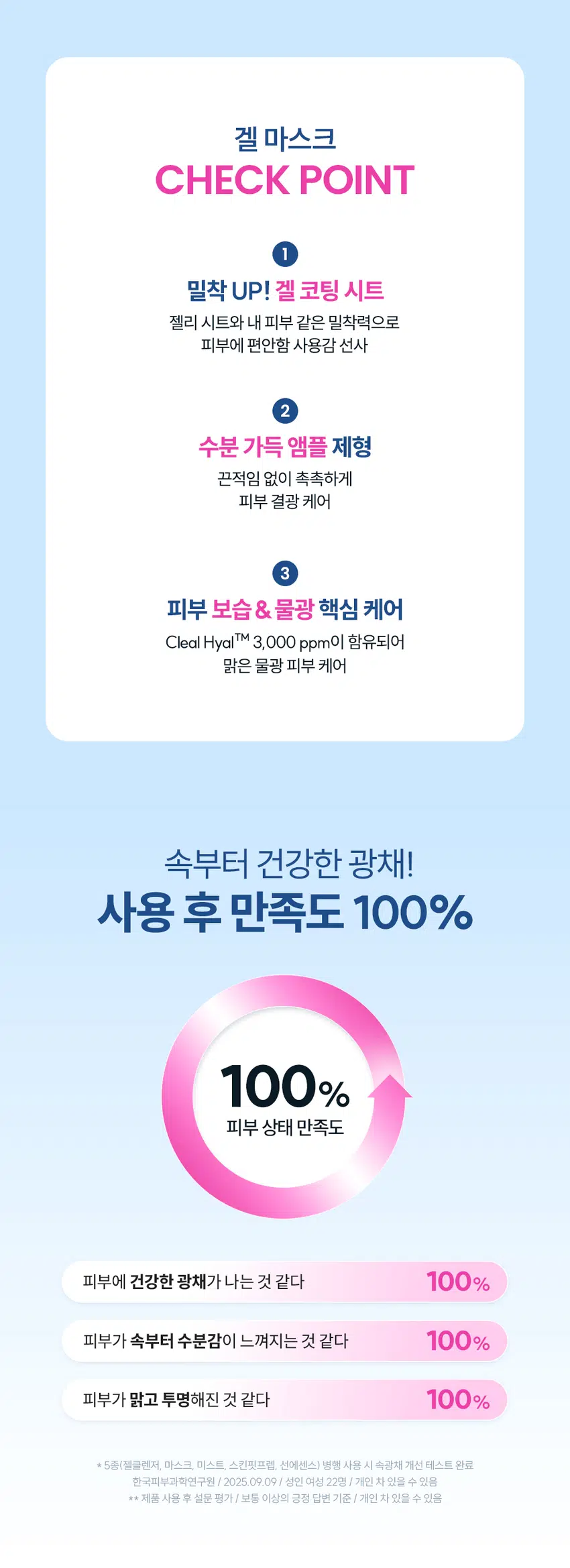 무엇이든 물어보세요!  
화잘먹의 핵심은?  
뭘 발라도  
겉돌고 속이 건조해요  
피부에 딱! 밀착되는  
마스크팩은 없을까요?  
중요한 약속을 위한  
화잘먹팩 찾아요  
화장이 찰떡으로 잘 먹는  
마스크팩 없을까요?  
화잘먹의 핵심  
깨끗하고 맑게 빛나는 속광 피부!  
클리어 히알 결광  
겔 마스크  
속부터 차오르는 수분으로 긴급 속광 세팅!  
* 모델 이미지는 생성형 AI로 제작되었습니다.  
THE LAB by BLANC DOUX Clear Hyal Perfect Glow  
쫀쫀 밀착 화잘먹 완성  
긴급 피부 속광 세팅!  
겔 코팅 시트 마스크  
1,000원  
계산  
바코드  
THE LAB by BLANC DOUX  
Clear Hyal  
Perfect Glow  
Gel Mask  
피부 속중 계산테스트 완료  
알리 자극 테스트 번호 25 9 (메일) 0.88 or  
THE LAB by BLANC DOUX  
Perfect Glow  
Clear Hyal  
Gel Mask  
원본사용자 제안해(주민원  
외부 일이 014:10  
25일(백화 14분의  
겔 코팅 수분 가득 물광 핵심  
마스크 앰플 제형 클리어히알 겔 마스크  
CHECK POINT  
1  
밀착 UP! 겔 코팅 시트  
젤리 시트와 내 피부 같은 밀착력으로  
피부에 편안함 사용감 선사  
2  
수분 가득 앰플 제형  
끈적임 없이 촉촉하게  
피부 결광 케어  
3  
피부 보습&물광 핵심 케어  
Clear Hyal 3,000 ppm이 함유되어  
맑은 물광 피부 케어  
속부터 건강한 광채!  
사용 후 만족도 100%  
100%  
피부 상태 만족도  
피부에 건강한 광채가 나는 것 같다 100%  
피부가 속부터 수분감이 느껴지는 것 같다 100%  
피부가 맑고 투명해진 것 같다 100%  
* 5종(젤클렌저, 마스크, 미스트, 스킨핏프렙, 선에센스) 병행 사용 시 속광채 개선 테스트 완료  
한국피부과학연구원 / 2025.09.09/ 성인 여성 22명 / 개인 차 있을 수 있음  
** 제품 사용 후 설문 평가/ 보통 이상의 긍정 답변 기준 / 개인 차 있을 수 있음  
POINT1 Clear Hyal Perfect Glow  
POINT 1  
밀착 UP!  
겔 코팅 시트  
속광채 개선  
235.43%  
몽글몽글 젤리같은 겔링 시트  
속광채 개선  
235.43%  
속광채 개선  
235.43%  
20.00  
16.00 16.50  
12.00  
8.00  
4.00  
4.92  
0.00  
사용 전 1회 사용 직후  
* 5종(젤클렌저, 마스크, 미스트, 스킨핏프랩, 선에센스) 병행 사용 시 속광채 개선 테스트 완료  
한국피부과학연구원 / 2025.09.09 / 성인 여성 22명 / 개인 차 있을 수 있음  
젤리 시트와 내 피부 같은 밀착력으로  
피부에 편안한 사용감 선사  
BEFORE AFTER  
제품의 이해를 돕기 위한 자체 시연 이미지입니다.  
POINT2 Clear Hyal Perfect Glow  
POINT 2  
수분 가득 앰플 제형  
1,000원  
THE LAB by BLANC DOUX  
계산  
Clear Hyal  
바코드  
Perfect Glow  
Gel Mask  
피부 속공해 개선 테스트 완료  
피부 일자 자극 테스트 완료  
25 g (1매입) / 0.88 oz.  
POINT3 Clear Hyal Perfect Glow  
POINT3  
Clear Hyal 함유로  
맑은 물광 피부 케어  
피부 겉·속 수분을 꽉 채워주는 핵심성분 3종 배합  
저분자  
히알루론산  
피부 수분 공급  
+  
Clear Hyal  
베타인  
3,000 ppm +  
피부 보습 케어  
+  
PHA  
피부 결 개선에 도움  
* 원료적 특성에 한함  
더랩만의  
6가지 성분 무첨가 약속  
스크럽 미네랄 합성색소  
입자 오일 합성향료  
BHA SLS 에센셜  
AHA SLES 오일  
★ GRAS임이 확인된 시트릭애씨드 및 그 염류 제외  
** 더랩의 성분배제 7원칙 기준  
THE LAB by BLANC DOUX Clear Hyal Perfect Glow  
피부가 편안한 포뮬라  
저자극  
일차 피부 자극  
테스트 완료  
★ 일차 피부 자극테스트 완료  
한국피부과학연구원/ 2025.09.08~2025.09.11/ 성인 남녀 31명 / 개인 차 있을 수 있음  
HOW TO USE  
클리어 히알 물광 토너로 가볍게 피부 결을 정돈한 뒤,  
마스크를 10~20분 정도 얼굴에 붙였다가 떼어낸 후  
피부에 가볍게 두드려 흡수시켜 줍니다.  
TIP  
1  
마스크를 떼어낸 후,  
클리어 히알 결광 스킨 핏 프렙을 덧발라주면 속광 피부 완성!  
2  
중요한 약속 전 날 사용하면, 다음 날 화장이 잘 먹는 피부 완성!  
화잘먹 피부 완성  
Perfect Glow  
1,000원  
THELABby BLANC DOUX 계산  
Clear  
PerfectGlow  
ChatMosk  
exfect Colow  
PerfoctGlow  
II  
더랩바이블랑두의  
화잘먹 결광 레이어링  
DAILY CARE SPECIAL CARE  
STEP1 STEP2 STEP3 STEP4 STEP5  
클리어 히알 결광 클리어 히알 결광 클리어 히알 결광 클리어 히알 결광 클리어 히알 결광  
젤 클렌저 세럼 미스트 스킨 핏 프렙 선 에센스 겔 마스크  
#매끈결정돈 #뿌리는광채 #수분착불 #물광자차 #긴급수분충전  
TEXTURE  
수분 가득한  
투명 앰플 제형  
미끈거림이나 끈적임 없이 탱글탱글한 젤리 같은  
+  
수분을 꽉 채워주는 제형 부드러운 겔 코팅 원단  
본 상품 정보(상품 상세, 상품 설명 등)의 내용은 협력사가 직접 제작한 것 입니다.  
상품정보제공 고시  
제품명 더랩 바이 블랑두 클리어 히알 결광 겔 마스크 1매입  
용량또는 중량 0.88 oz. / 25 g  
제품 주요 사양 모든 피부타입  
사용기한 또는  
개봉 전 36개월, 개봉 후즉시  
개봉 후 사용 기간  
① 세안 후 토너로 피부결을 정돈해줍니다. ② 파우치를 개봉하여 마스크를 꺼내 얼굴  
사용방법 전체에 고르게 밀착시켜줍니다. ③ 약 10~20분 후, 마스크를 떼어내고 피부에 남은  
에센스를 가볍게 두드려 흡수시켜줍니다.  
제조업자 및 화장품 제조업자: (주)씨엔에프  
책임(제조)판매업자 화장품책임판매업자: (주)에런케이  
제조국 대한민국  
화장품법에 따라 정제수, 부틸렌글라이콜, 글리세린, 1,2-헥산다이올, 아이소펜틸다이올, 하이드롤라이즈드  
기재 표시하여야 하는 하이알루로닉애씨드(1,000 ppm), 베타인, 글루코노락톤, 카보머, 알지닌, 폴리글리세릴-  
모든 성분(전성분) 10라우레이트, 에틸헥실글리세린, 잔탄검, 다이소듐이디티에이, 소듐폴리아크릴레이트,  
글리세릴아크릴레이트/아크릴릭애씨드코폴리머, 바나나꽃추출물, 다마스크장미꽃수,  
서양배추출물, 서양자두추출물, 엘론추출물, 서양송악잎/줄기추출물  
식품의약품안전처  
무  
심사 필 유무(기능성화장품)  
용법/용량  
사용할 때의 주의사항 1. 화장품 사용 시 또는 사용 후 직사광선에 의하여 사용부위가 붉은 반점, 부어오름  
또는 가려움증 등의 이상 증상이나 부작용이 있는 경우에는 전문의 등과 상담할 것  
2. 상처가 있는 부위 등에는 사용을 자제할 것 3. 보관 및 취급 시주의사항 가) 어린  
이의 손이 닿지 않는 곳에 보관할 것 나) 직사광선을 피해서보관할 것 4. 눈 주위를  
피하여 사용할 것  
품질보증기준 본 제품에 이상이 있을 경우 공정거래위원회 고시  
"소비자분쟁해결기준"에 의하여 보상해 드립니다.  
소비자상담  
더랩 바이 블랑두 고객센터/ 02-544-5996  
관련 전화번호