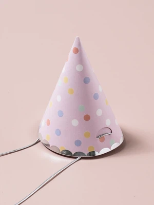 미니 생일 고깔 4개입 도트
