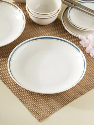 컬러 테두리 라인 접시 22.5 cm 블루