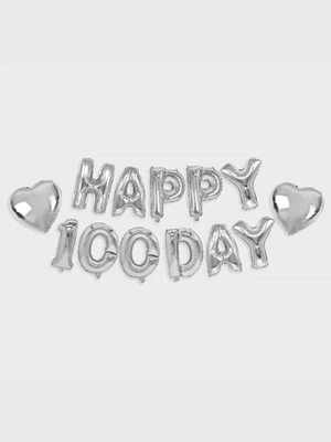 HAPPY 100 DAY 필기체 은박풍선