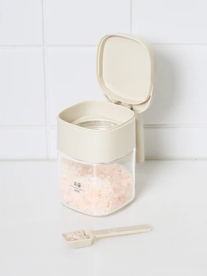 스푼과 라벨 포함 유리 양념병 300 ml