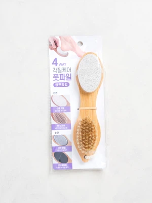 우드 핸들 4 스텝 각질 제거 풋 파일