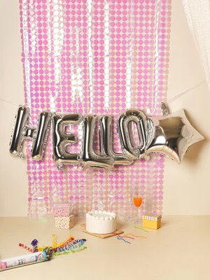 실버 은박 풍선 HELLO