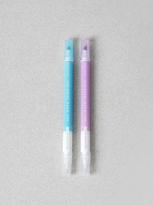 지울 수 있는 데코 펜 2개입 블루＆퍼플