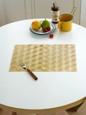직사각 패턴 테이블 매트 45 X 30 cm 골드