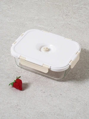 직사각 진공 유리 밀폐 찬통 1.1 L