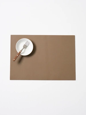 양면 가죽풍 식탁 테이블 매트 43 X 30 cm 카키