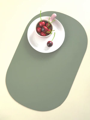 타원형 테이블 매트 42 X 27 cm 그린