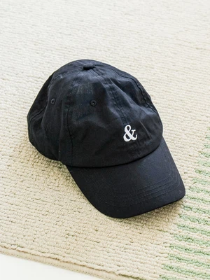 캐주얼 자수 캡 모자 블랙