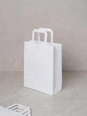 화이트 크라프트 쇼핑백 22 X 28 X 9 cm 5매입