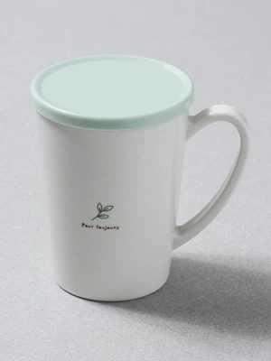 플라스틱 뚜껑 손잡이 컵 390 ml 그린