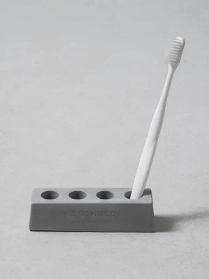규조토 칫솔꽂이 4구 그레이