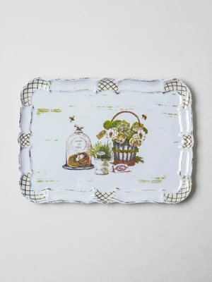 플라워 가든 앤틱 엣지 쟁반 43 X 31 cm