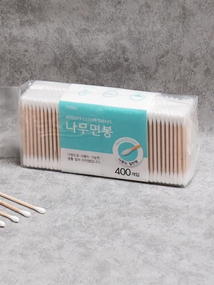 나무 스틱 둥근 면봉 400개입