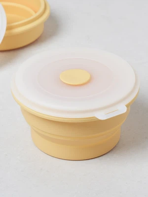 실리콘 스팀홀 접이식 저장 용기 500 ml 원형