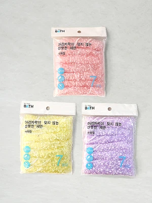 컬러 일회용 샤워 캡 7P
