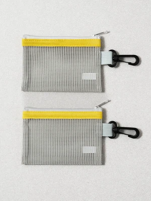 메시 지퍼 멀티 케이스 12 X 8.5 cm 2개입