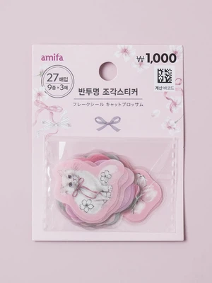 벚꽃 은박 후레이크 조각 스티커 27매입