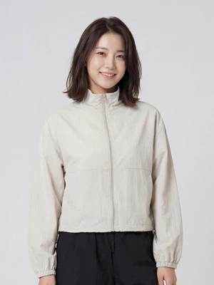 여성 나일론 크롭 바람막이 S 라이트그레이