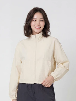 여성 나일론 크롭 바람막이 S 옐로우