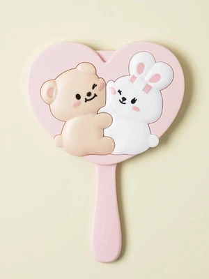 캐릭터 하트 모양 빗 거울 세트