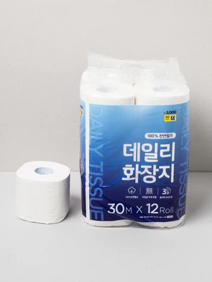 천연 펄프 롤 화장지 30 m 12롤