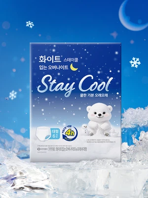 화이트 스테이쿨 입는오버나이트 L 6 p