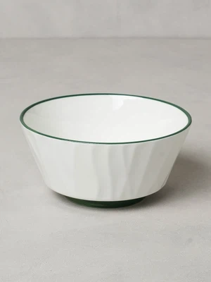 구부 테두리 라인 대접 13 cm 그린