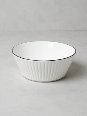 구부 테두리 라인 면기 19.5 cm 블랙