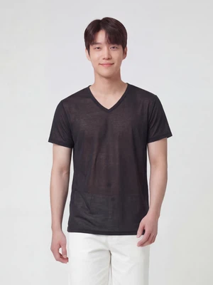 이지쿨 메시V넥반팔티셔츠(105)(블랙)