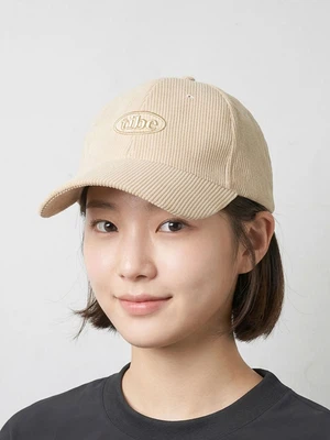 자수 코듀로이 볼캡 아이보리