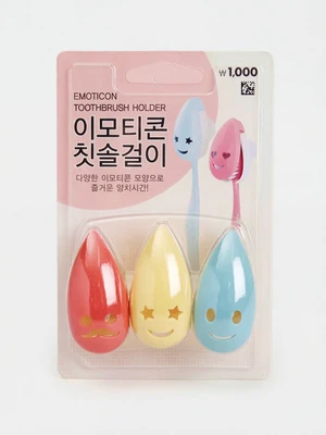 이모티콘 칫솔 걸이 3개입
